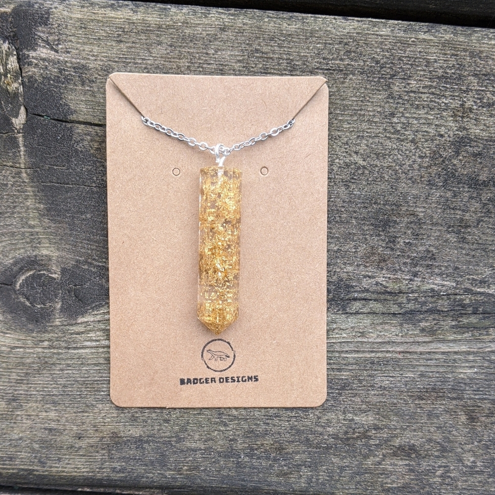 Real Gold Crystal Healing Chakra Necklace